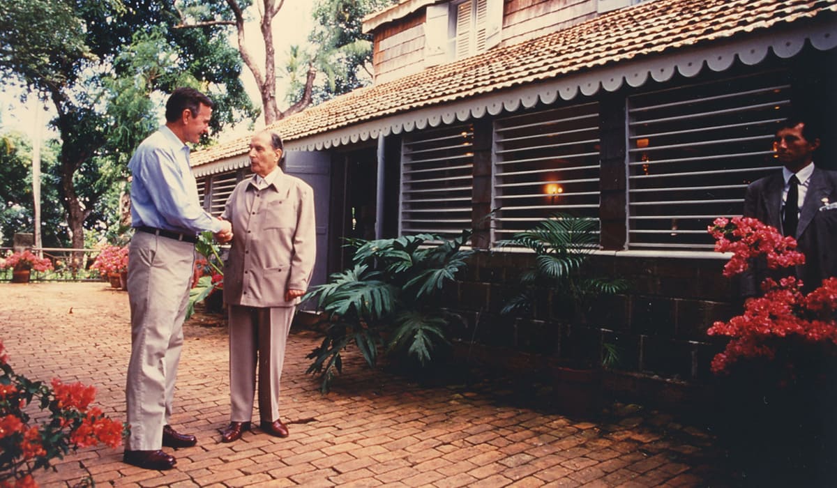 George Bush et François Mitterrand