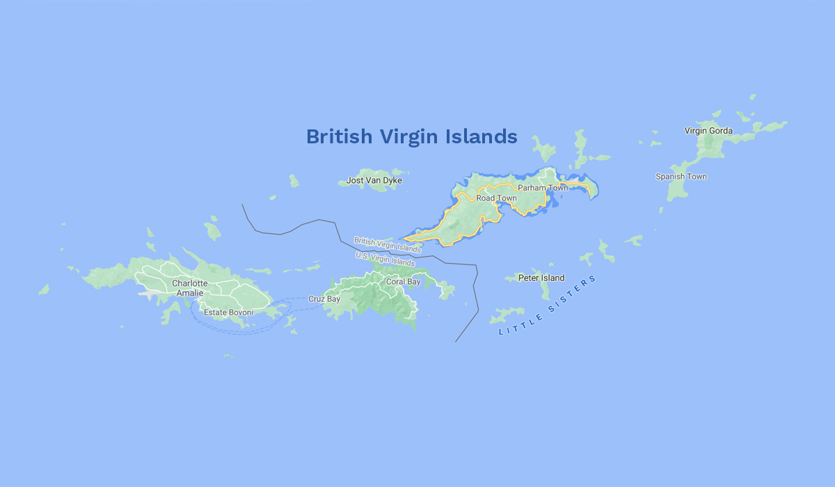 Carte des Îles Vierges Britanniques