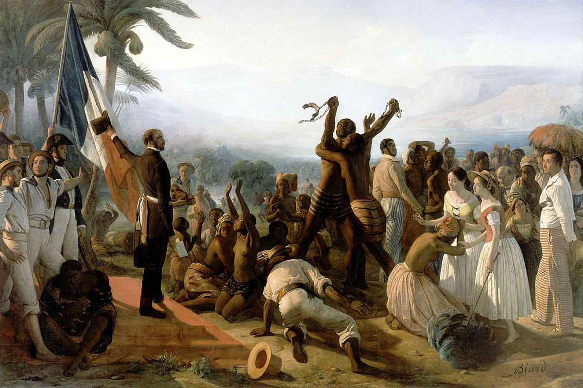 Peinture d'Auguste Biard sur l'Abolition de l'esclavage