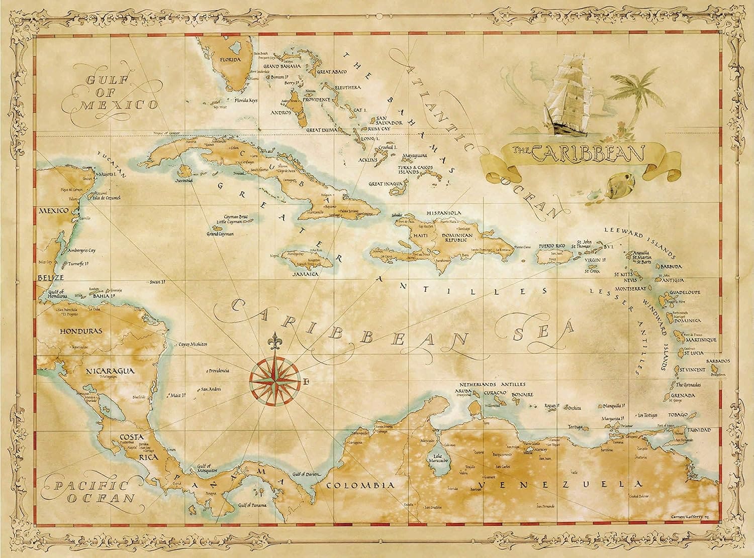 West Indies map