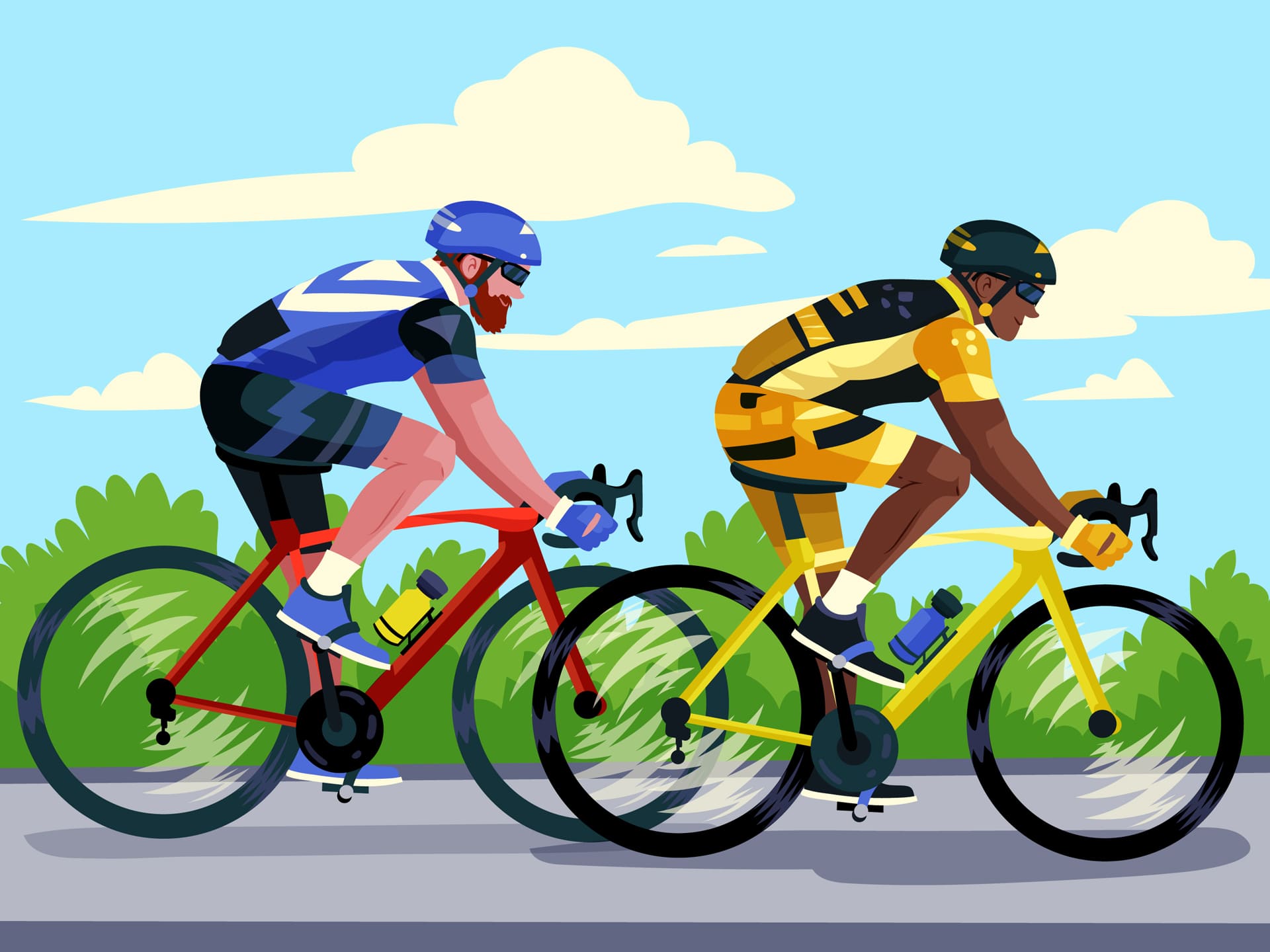 2 cyclistes durant une course