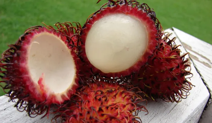 Ramboutan dont l'écorce a été enlevée