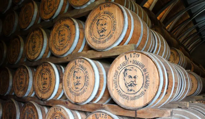 Oak barrels at Habitation Clément