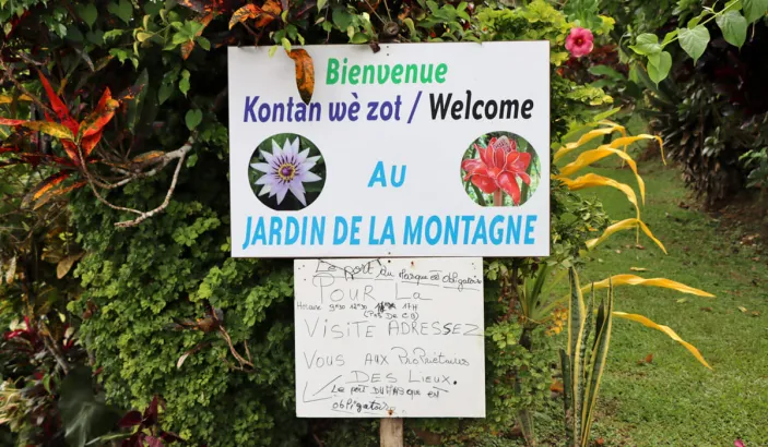Panneau d'affichage du jardin de la Montagne