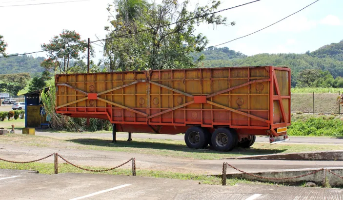 Remorque utilisée lors de la récolte de la canne