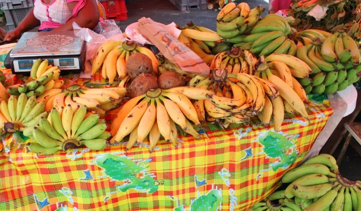Bananes en vente au marché de Fort de France