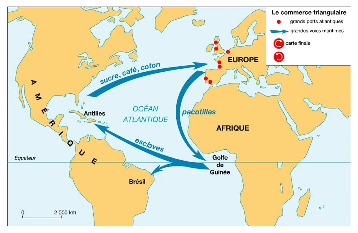 Carte du commerce triangulaire