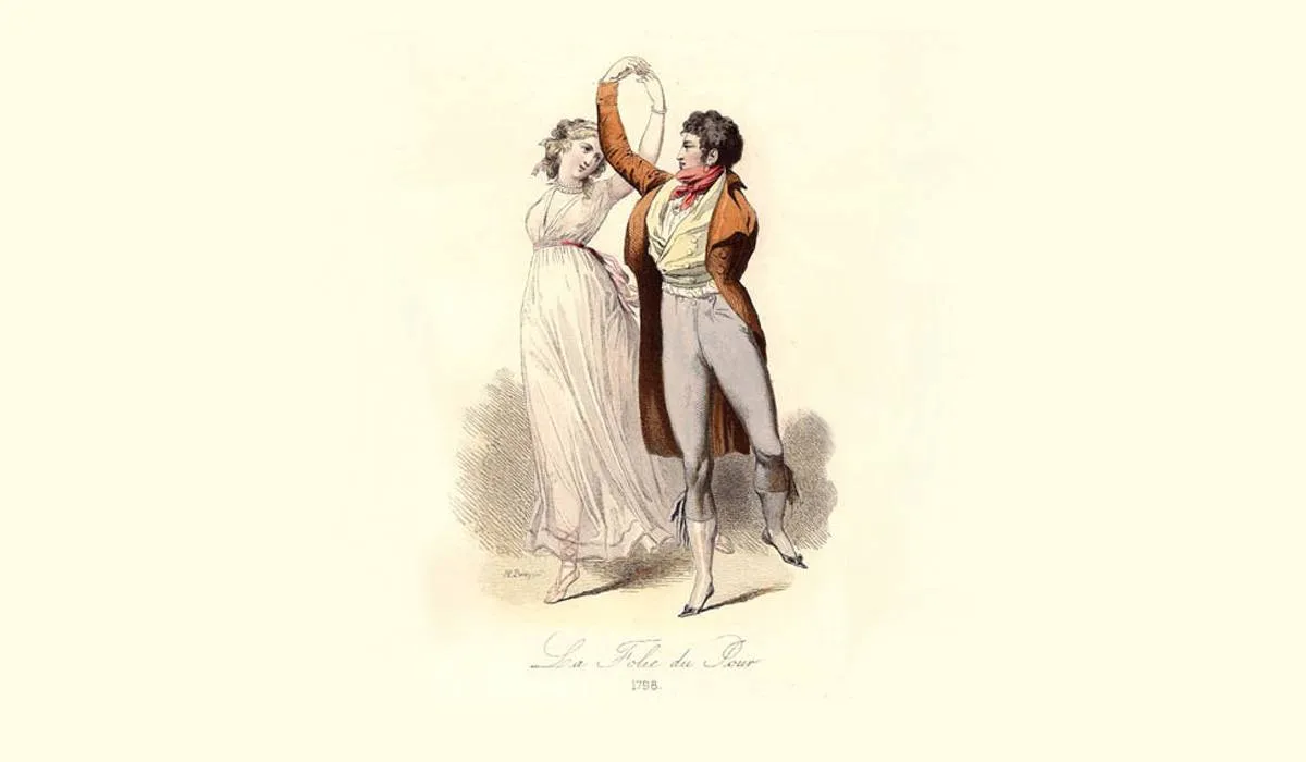 Couple dancing a congo minuet
