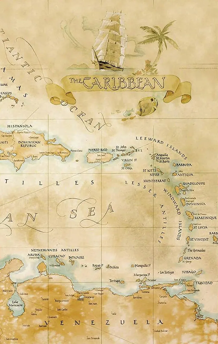 West Indies map