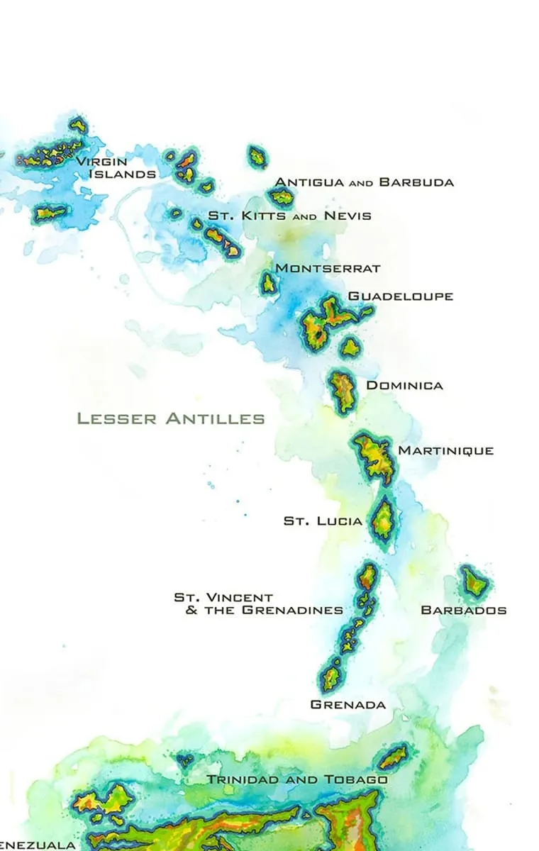 West Indies map