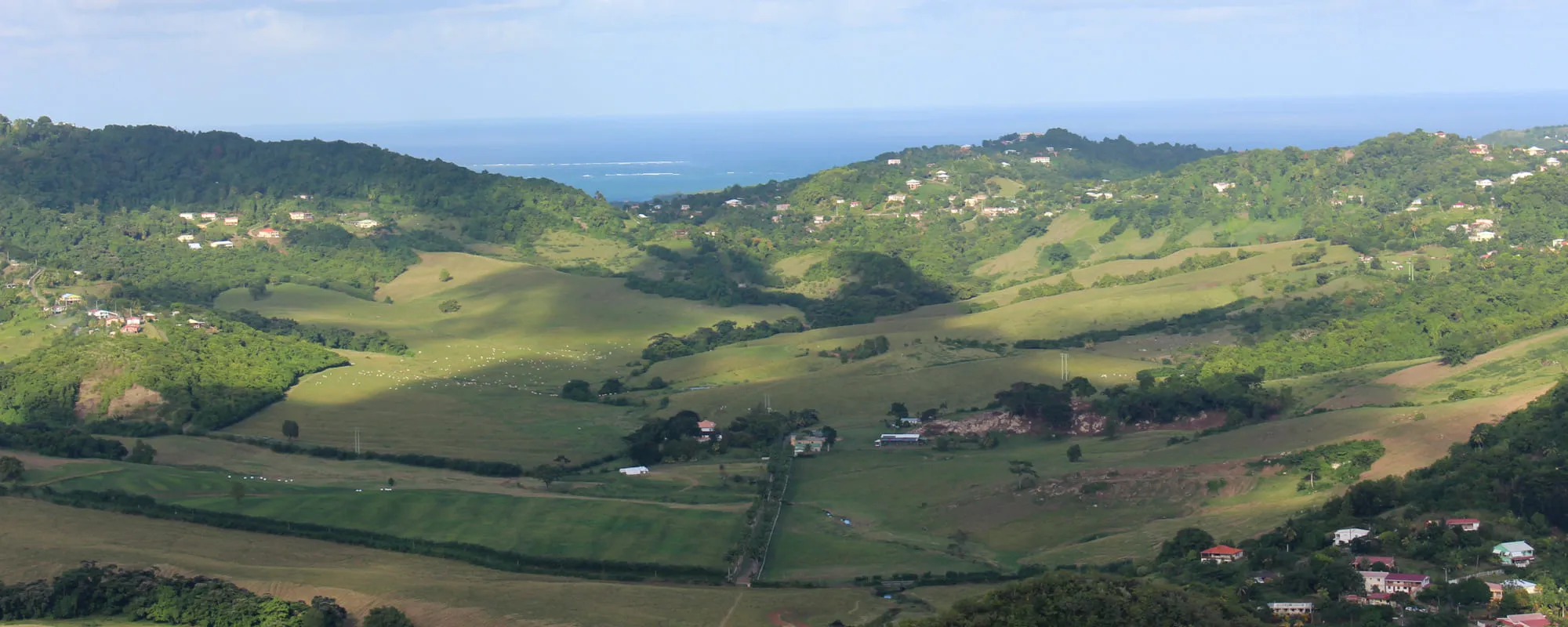 Panoramic vista of southern Martinique from the heights