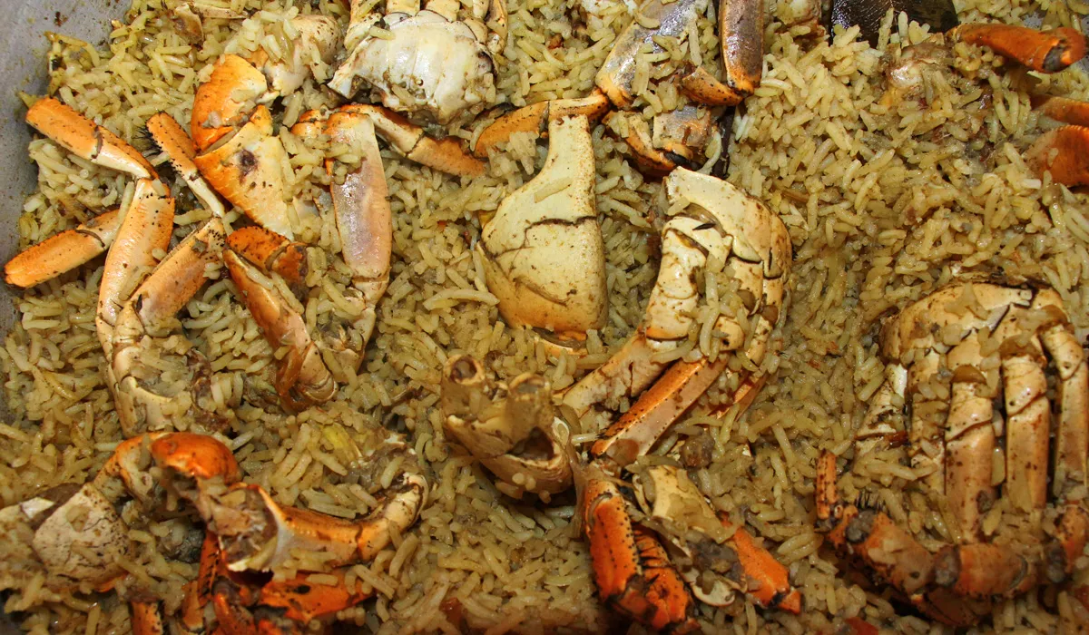 Matoutou, mélange de riz et de crabe