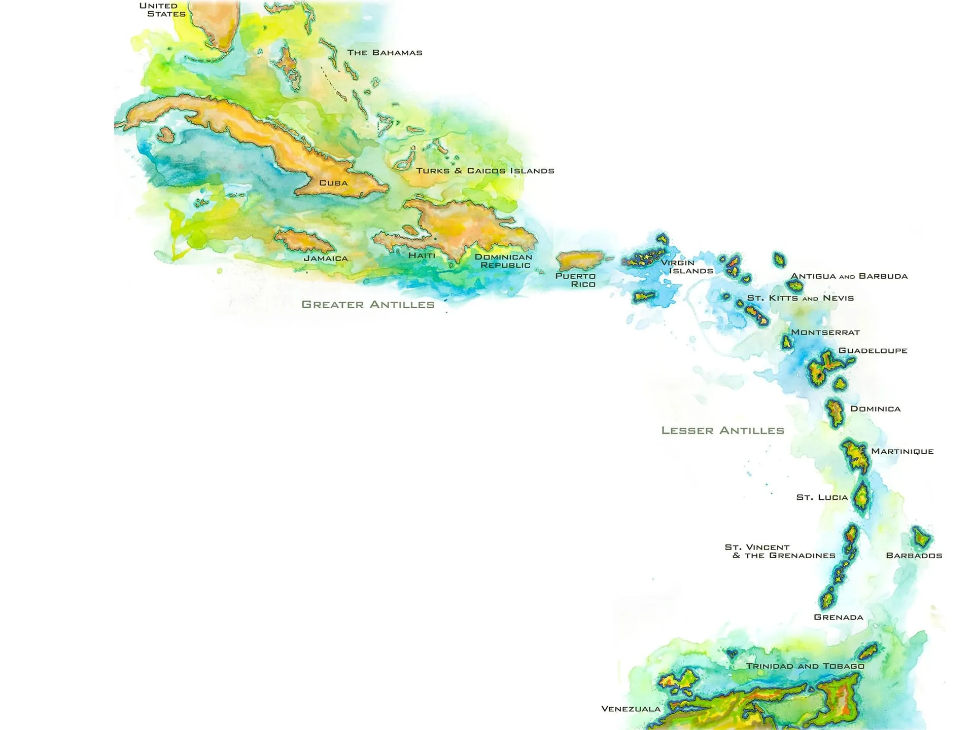 West Indies map